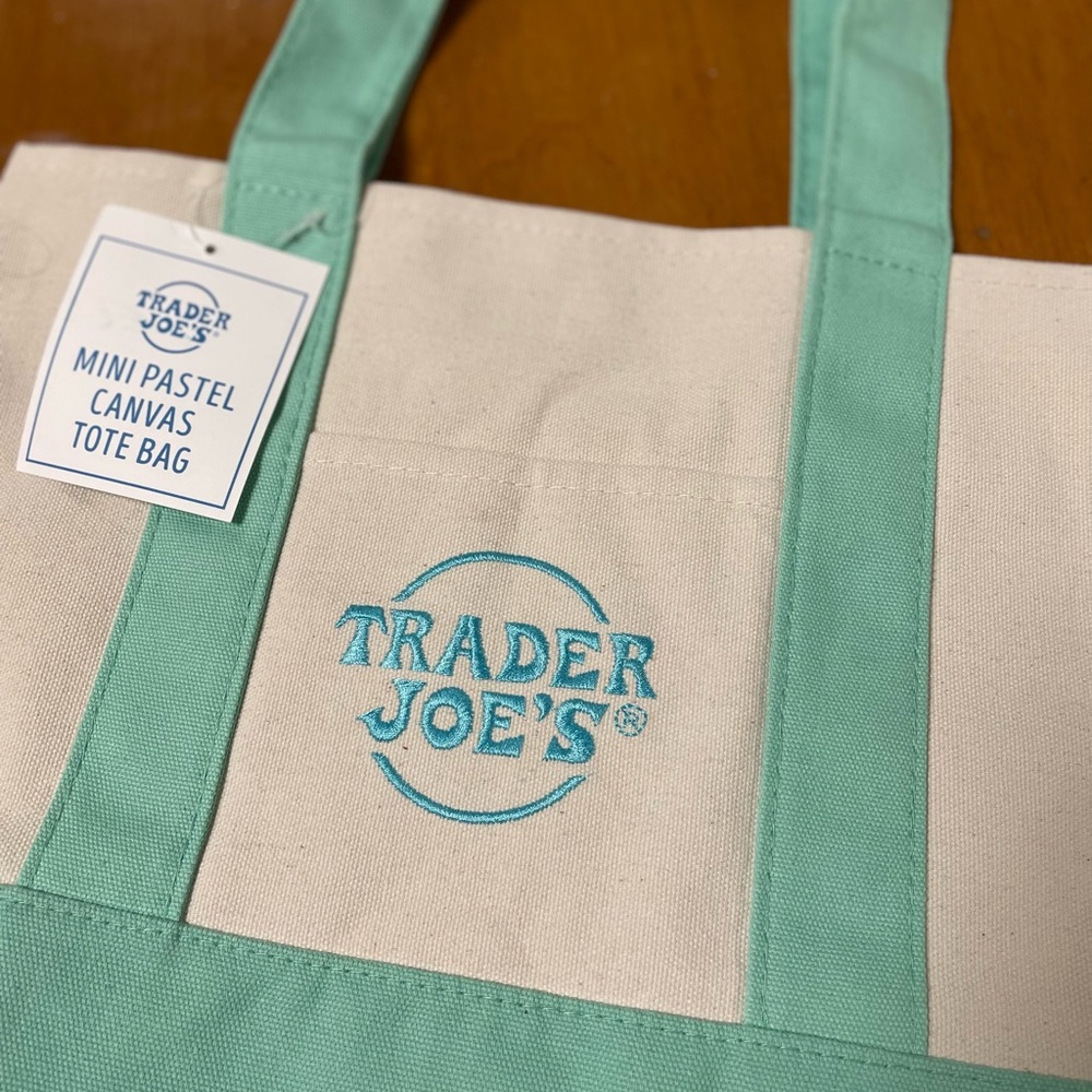 Trader Joe's Mini Pastel Canvas Tote Bag